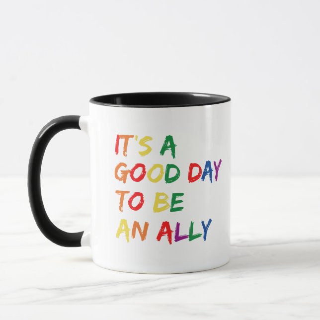 Proud allesamt Pride Gay LGBT Monatsparade Geschen Tasse (Links)