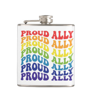 Proud Ally   LGBTQ   GAY PRIDE   Regenbogen Flachmann