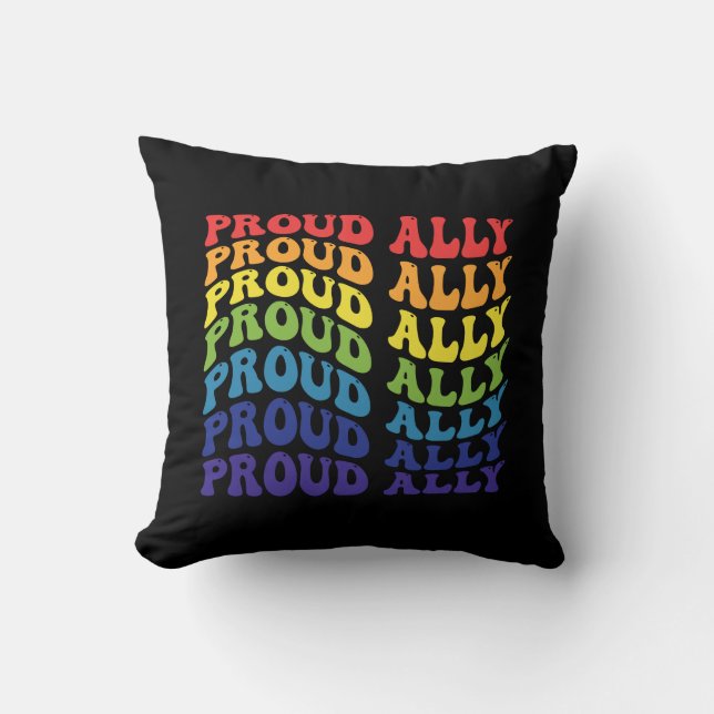 Proud Ally | LGBTQ | GAY PRIDE | Regenbogen Kissen (Vorderseite)