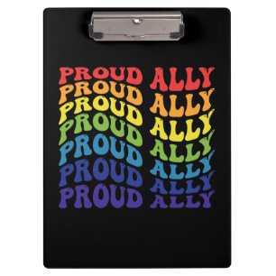 Proud Ally LGBTQ GAY PRIDE Regenbogen Klemmbrett