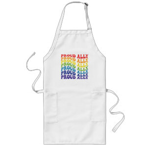 Proud Ally   LGBTQ   GAY PRIDE   Regenbogen Lange Schürze