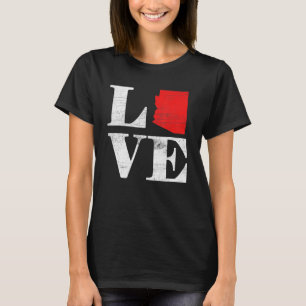 Proud America Citizen State Flag Land Map Liebe Ar T-Shirt