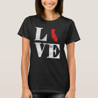 Proud America Citizen State Flag Land Map Liebe Ca T-Shirt