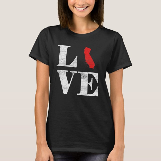 Proud America Citizen State Flag Land Map Liebe Ca T-Shirt (Vorderseite)