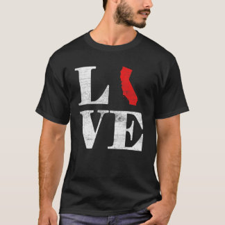 Proud America Citizen State Flag Land Map Liebe Ca T-Shirt