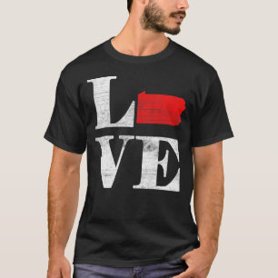 Proud America Citizen State Flag Land Map Liebe Pe T-Shirt