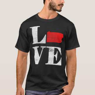 Proud America Citizen State Flag Land Map Liebe Pe T-Shirt
