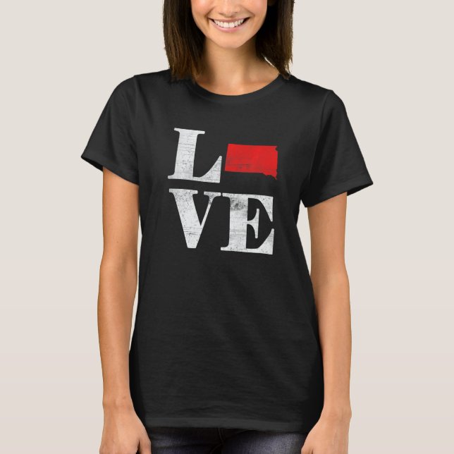 Proud America Citizen State Flag Land Map Love Sou T-Shirt (Vorderseite)