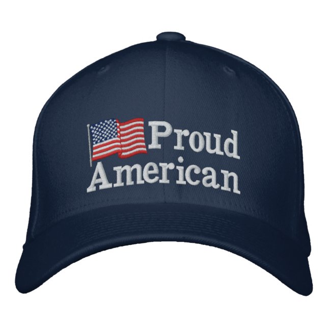 Proud American Flag NB Bestickte Baseballkappe (Vorderseite)