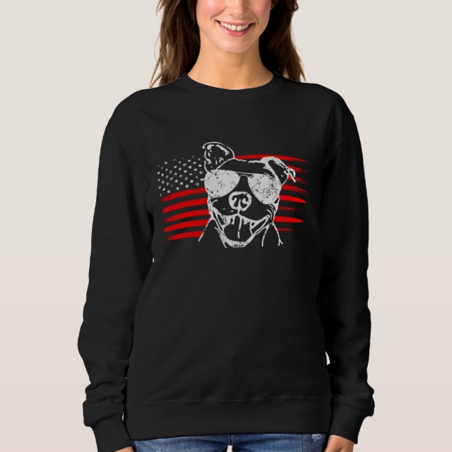 Proud American Pitbull  USA Pit Bull Dad Mom Sweatshirt (Vorderseite)