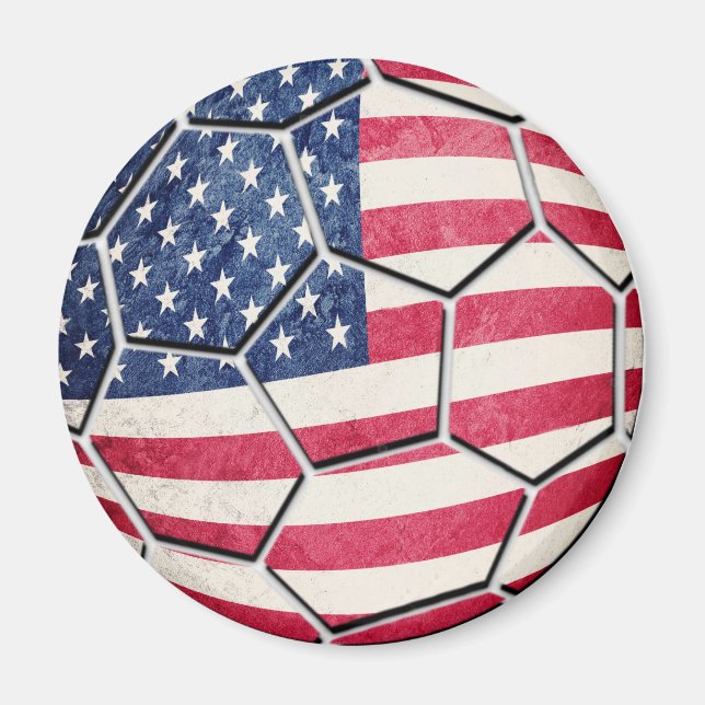 Proud American USA Flag Soccer Ball Magnet (Vorne)
