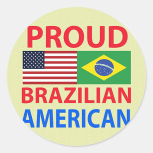 Proud-Amerikaner aus Brasilien Runder Aufkleber