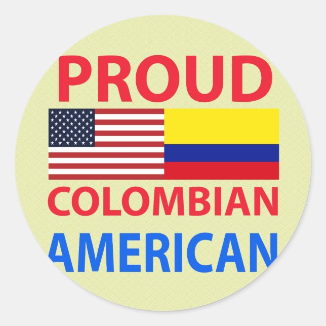 Proud-Amerikaner aus Kolumbien Runder Aufkleber (Vorderseite)