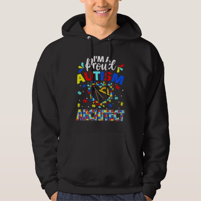 Proud Architecture Autism Awareness Liebe Autistic Hoodie (Vorderseite)
