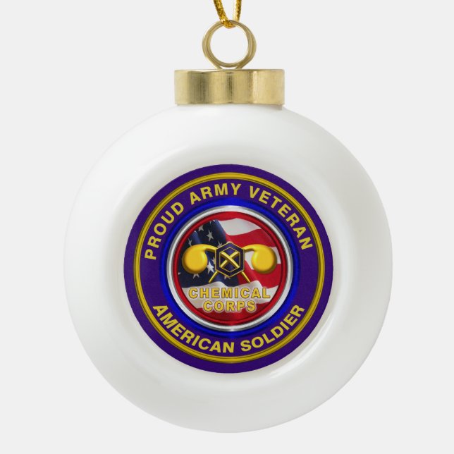Proud Army Chemical Corps Veteran Keepake Keramik Kugel-Ornament (Vorderseite)