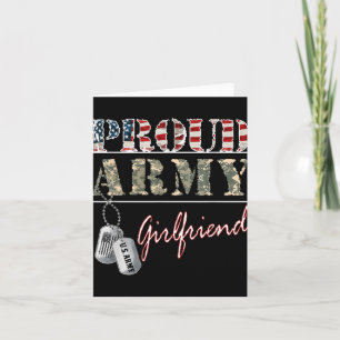 Proud Army Girlfriend American Flag Vetera Milita Karte