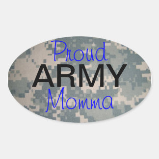 Proud Army Momma (oval) Ovaler Aufkleber