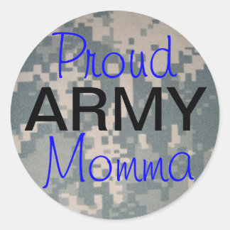 Proud Army Momma Runder Aufkleber