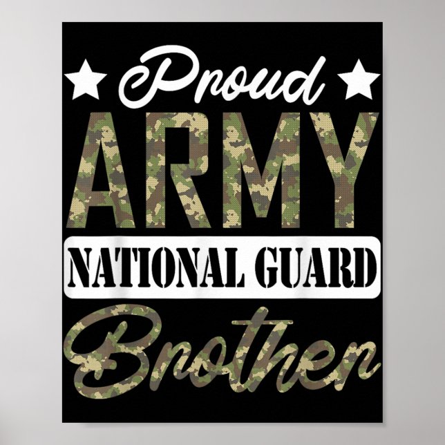 Proud Army National Guard Brother Military Family Poster (Vorne)
