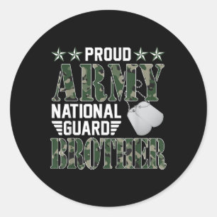 Proud Army National Guard Brother Military Family Runder Aufkleber