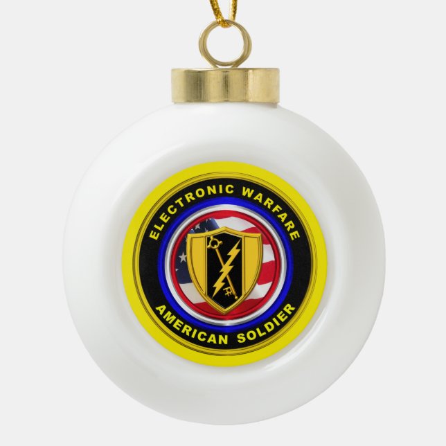 Proud Army Veteran Elektronischer Krieg Keramik Kugel-Ornament (Vorderseite)