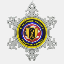 Proud Army Veteran Elektronischer Krieg Schneeflocken Zinn-Ornament
