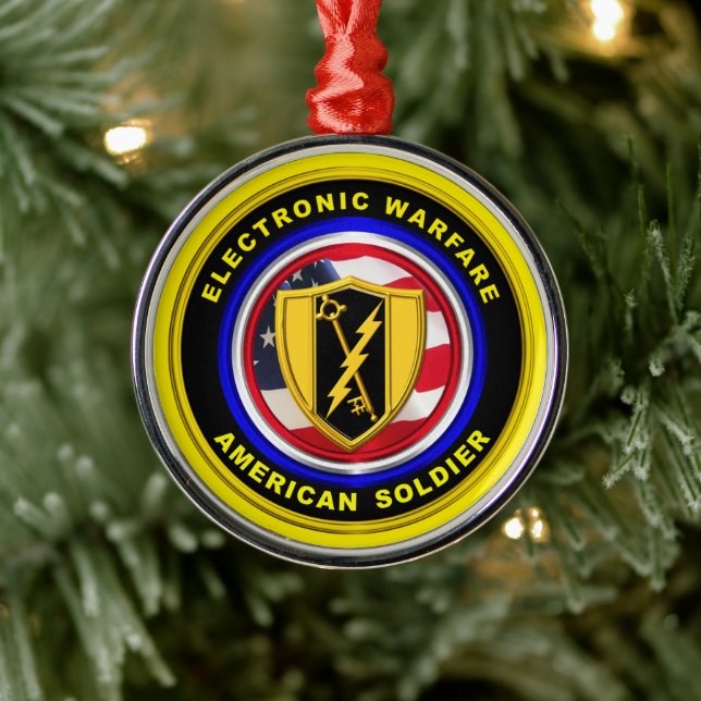 Proud Army Veteran Elektronischer Krieg Weihnachte Ornament Aus Metall (Baum)