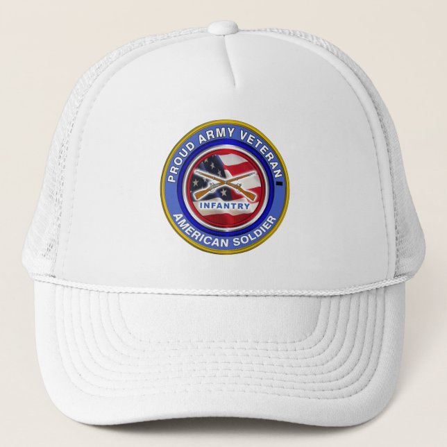 Proud Army Veteran Infanterie Soldier Truckerkappe (Vorderseite)