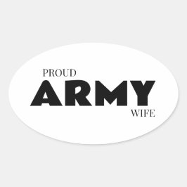 Proud army wife ovaler aufkleber