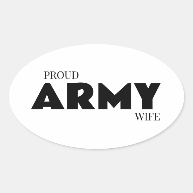 Proud army wife ovaler aufkleber (Vorderseite)