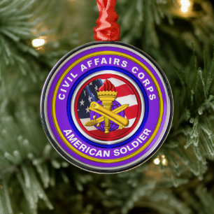 Proud Army Zivil Affairs Veteran Weihnachten Ornament Aus Metall