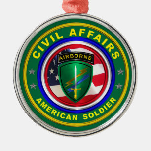 Proud Army Zivil Affairs Veteran Weihnachten Ornament Aus Metall