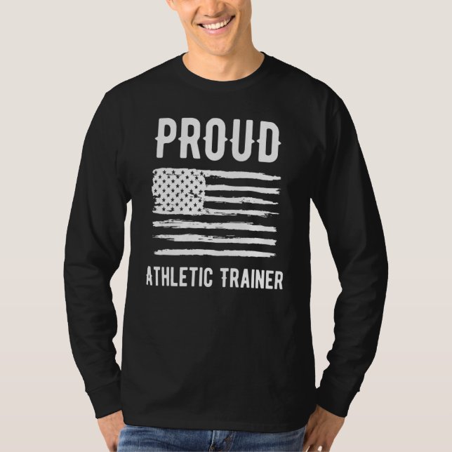 Proud Athletic Trainer Profession American Flag T-Shirt (Vorderseite)