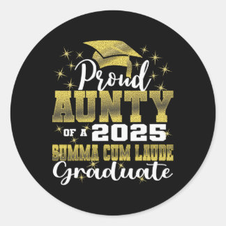 Proud Aunty 2025 Summa Cum Laude Cl 2025 Graduate Runder Aufkleber