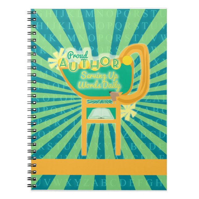 Proud Author Retro Style Diner Sign Design Notizblock (Vorderseite)