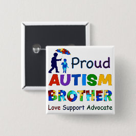 Proud Autism Brother Button