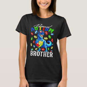 Proud Autism Brother Dinosaur Autismus Bewusstsein T-Shirt