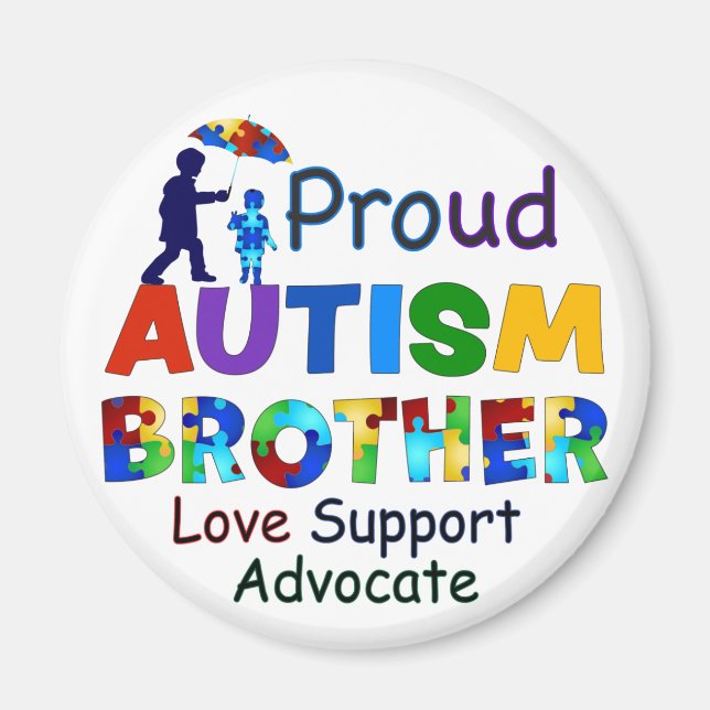 Proud Autism Brother Magnet (Vorne)