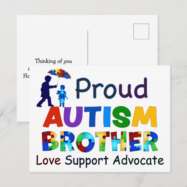Proud Autism Brother Postkarte (Vorne/Hinten)