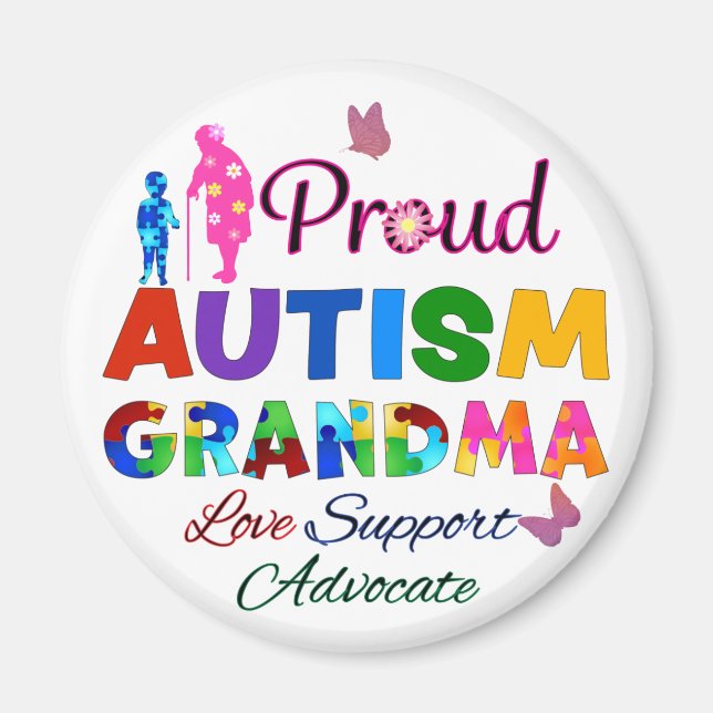 Proud Autism Grandma Magnet (Vorne)