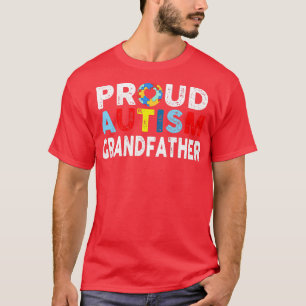 Proud Autism Großvater Herzautismus Bewusstsein Da T-Shirt
