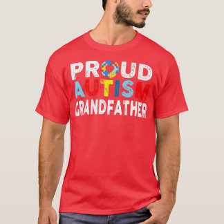 Proud Autism Großvater Herzautismus Bewusstsein Da T-Shirt
