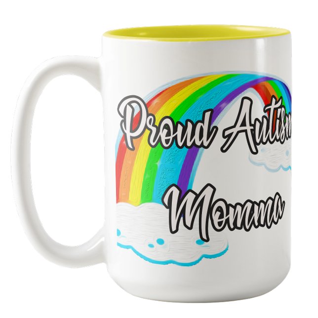 Proud Autism Mama Zweifarbige Tasse (Proud Autism Mama Two-Tone Coffee Mug)