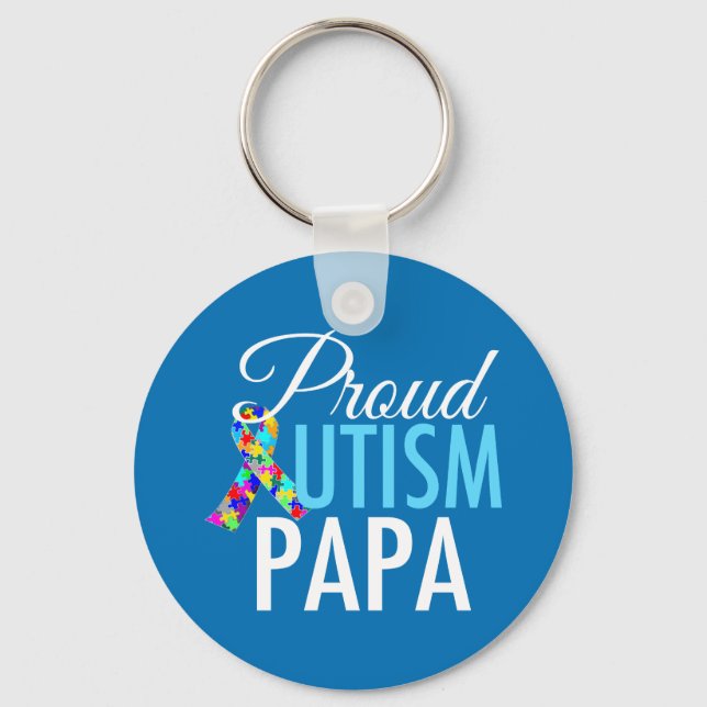 Proud Autism Papa Schlüsselanhänger (Vorderseite)