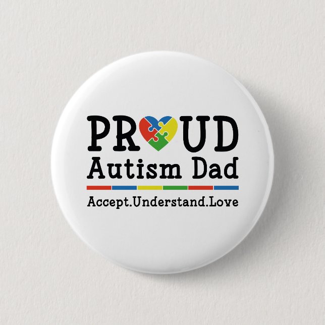 Proud Autism Vater Button (Vorderseite)