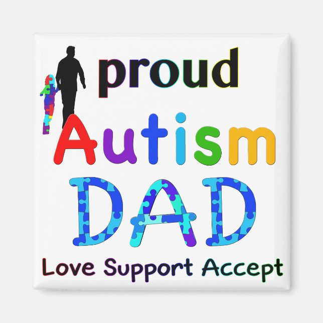 Proud Autism Vater Magnet (Vorne)