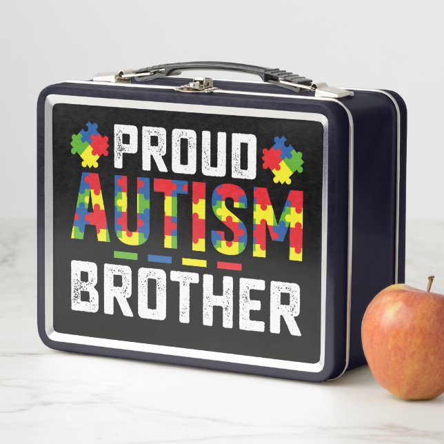 Proud Autismus Brüderwissen Autistische Familie Metall Brotdose (Beispiel)