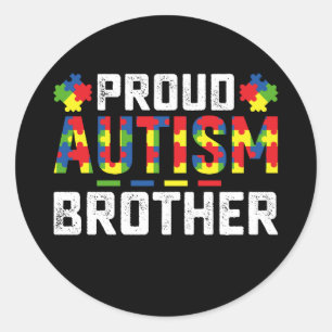 Proud Autismus Brüderwissen Autistische Familie Runder Aufkleber