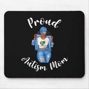 Proud Autismus Mama Afrikanische Amerikanische Sch Mousepad