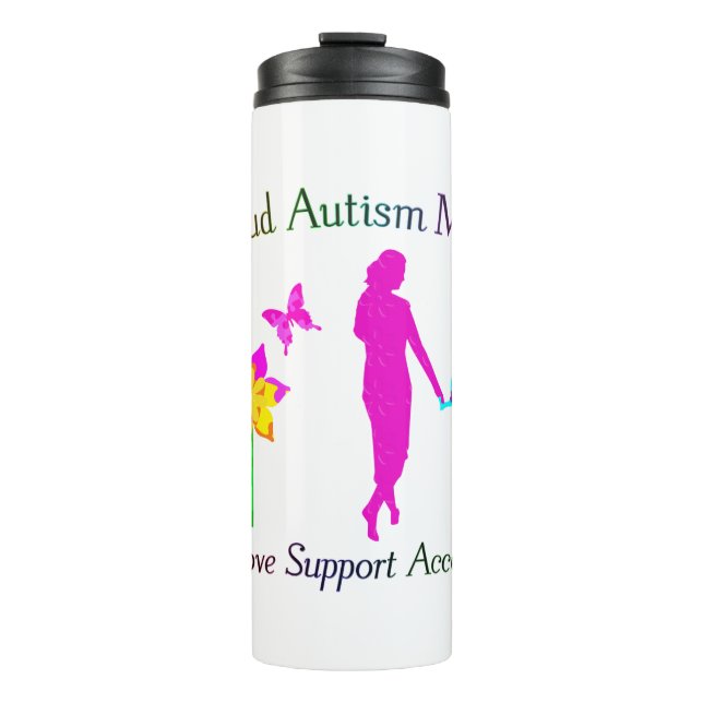 Proud-Autismus-Mama Thermosbecher (Vorderseite)